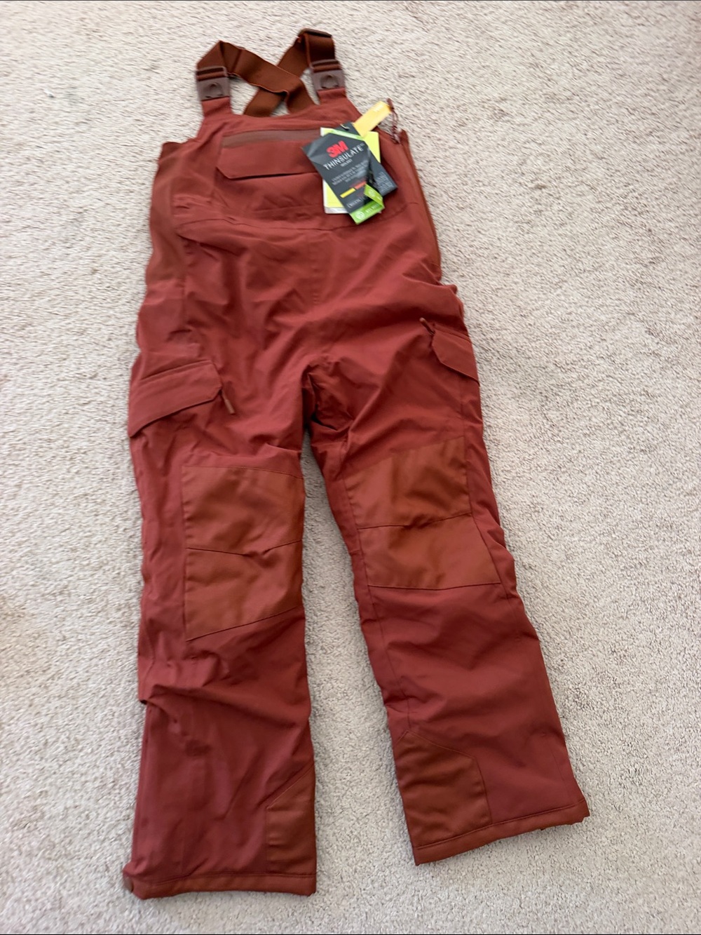 Brand new: Boys Rust Cargo Snow  Overalls with Adjustable Straps